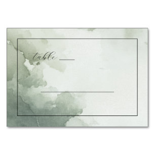 Serene Green Watercolor Table Number