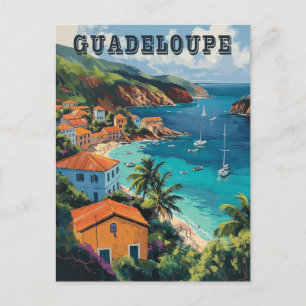Serene Guadeloupe Watercolor Island Postcard
