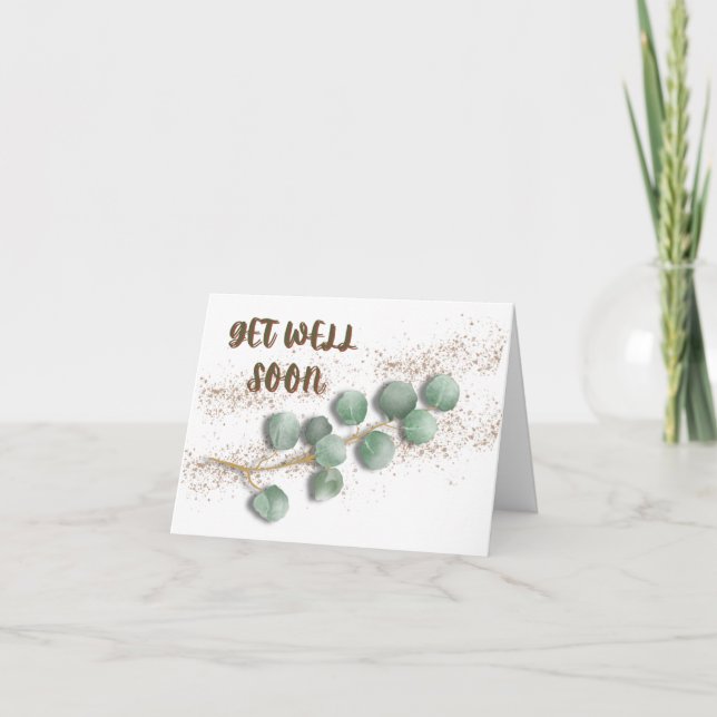 Serene Healing: Get Well Soon Greeting Card (Front)