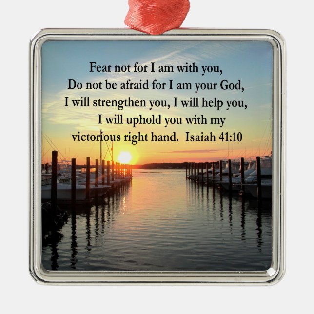 SERENE ISAIAH 41:10 SUNSET PHOTO DESIGN METAL TREE DECORATION (Front)