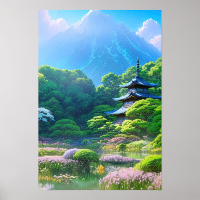 Serene Japanese Garden Poster (Front)