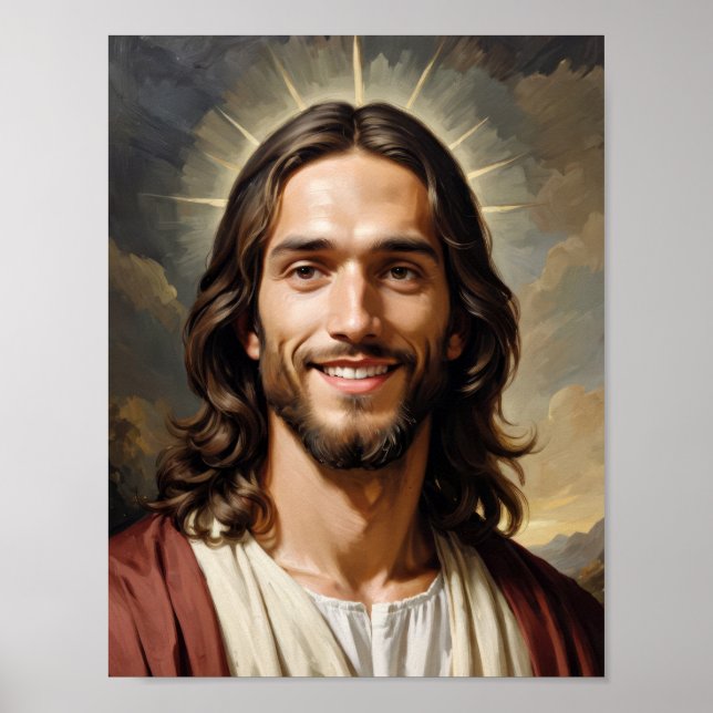 Serene Jesus Christ with aura  Poster (Front)