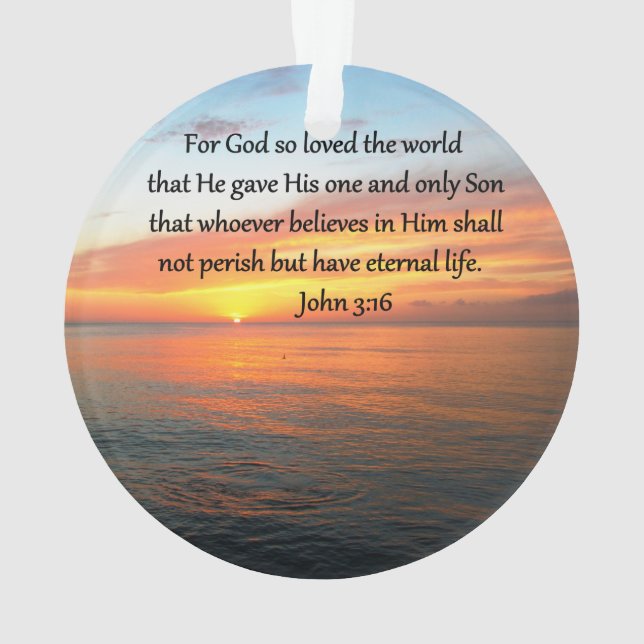 SERENE JOHN 3:16 SUNRISE PHOTO ORNAMENT (Back)