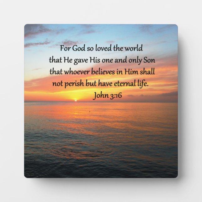 SERENE JOHN 3:16 SUNRISE PHOTO PLAQUE (Front)