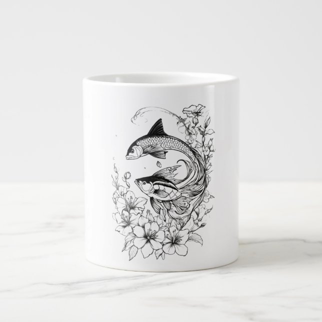 Serene Koi Pond Jumbo Mug Design (Front)