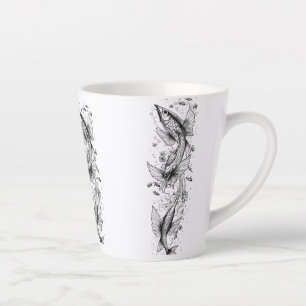 Serene Koi Pond Small Latte Mug - 12 oz