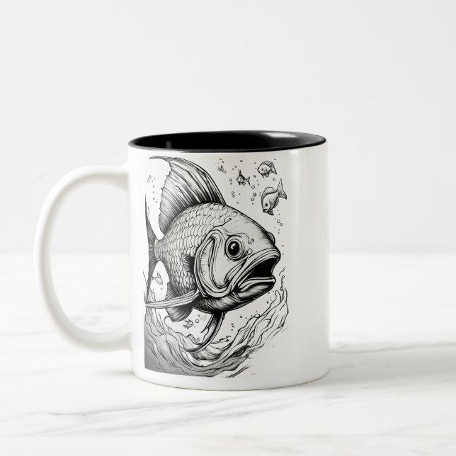 Serene Koi Pond Two-Tone Mug - 11 oz (Left)