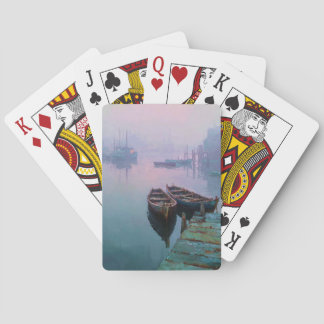 Serene Lake Cliff Mist Playing Cards