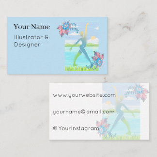 Serene Lake Walk Abstract Dancer Art Business Card