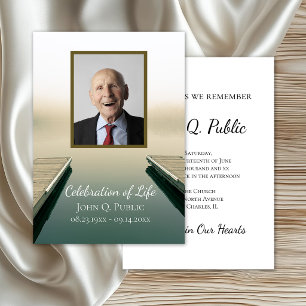 Serene Lakefront Celebration of Life Invitation