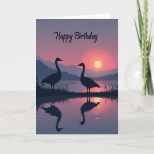 Serene Lakeside Birthday Card