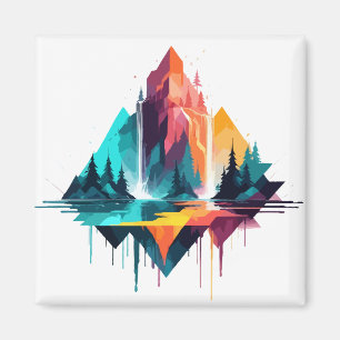 Serene Landscape Calm Tranquil Nature Mountains  Magnet