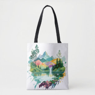 Serene Landscape Calm Tranquil Nature Mountains Tote Bag