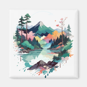 Serene Landscape Calm Tranquil Nature Outdoors Art Magnet