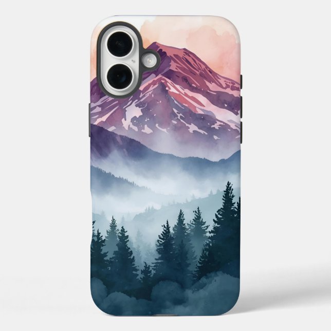 Serene Landscape Case – Watercolor Mountains (Back)