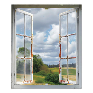 Serene Landscape Window View Photo Print