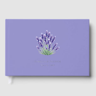 Serene Lavender Botanical Bouquet Guest Book