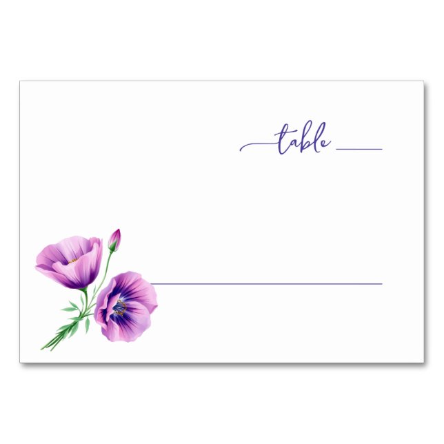 Serene Lavender Botanical Floral Table Number (Front)