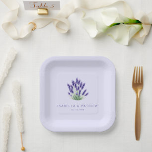 Serene Lavender Botanical Illustration Paper Plate