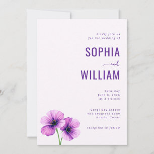 Serene Lavender Floral Wedding Invitation