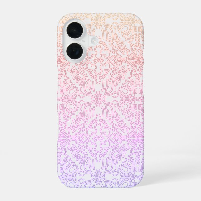 Serene Lavender & Mint Mandala Geometric Tile  iPhone 16 Case (Back)