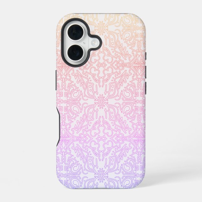 Serene Lavender & Mint Mandala Geometric Tile  iPhone 16 Case (Back)