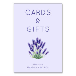 Serene Lavender Watercolor Bouquet Table Number