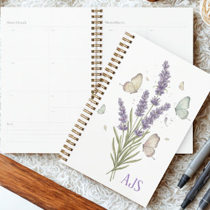Serene Lavender Watercolor Butterfly Floral Planner
