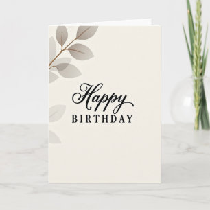 Serene Leafy Birthday Card