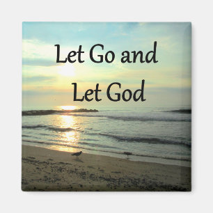 SERENE LET GO AND LET GOD OCEAN PHOTO MAGNET