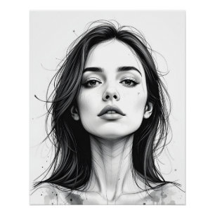 Serene Line Portrait Poster