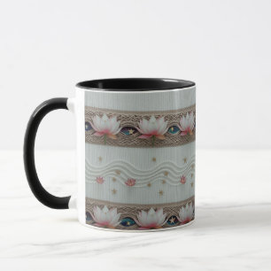 Serene Lotus Eye Floral Knit Combo Coffee Mug