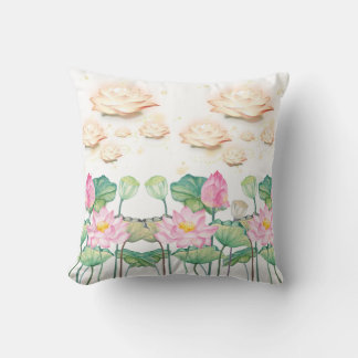 Serene Lotus Garden Pillow