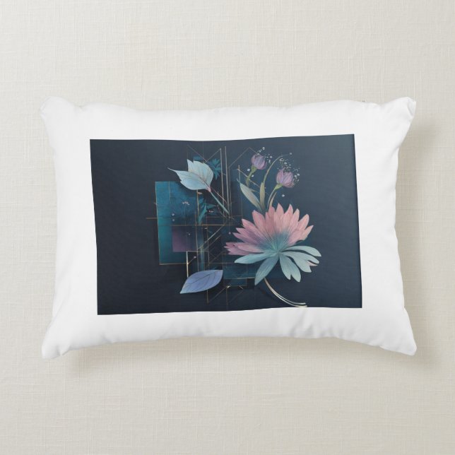 Serene Lotus Geometry Decorative Cushion (Front)