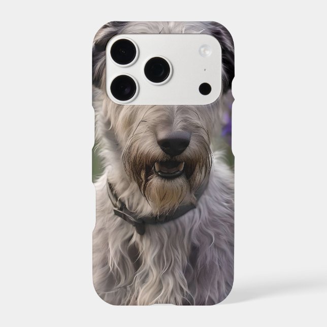 Serene Majesty: Wolfhound Sitting in a Purple Iris (Back)