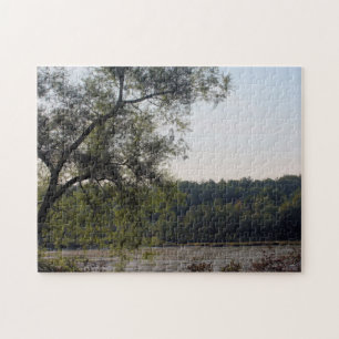 Serene Marsh And Tree Nature  Jigsaw Puzzle