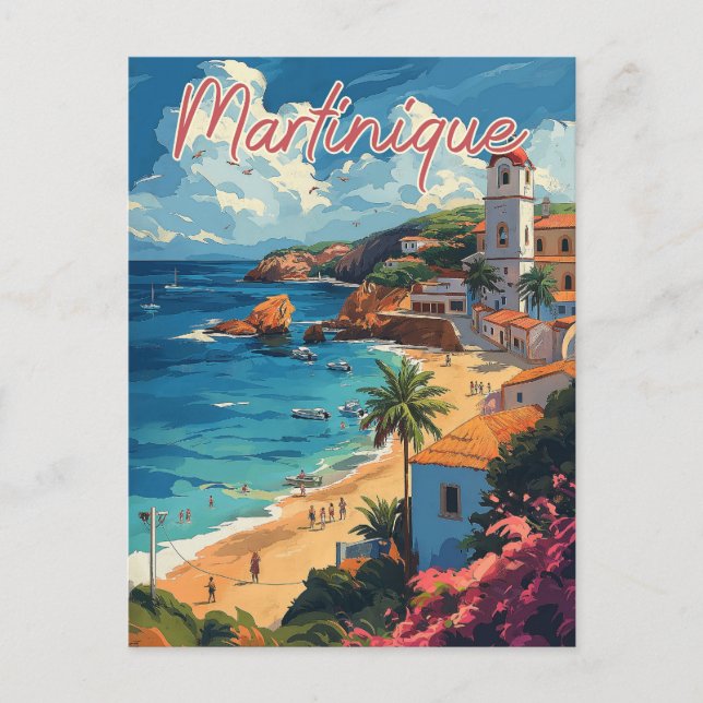 Serene Martinique Beachscape Postcard (Front)