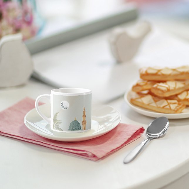 Serene Masjid An-Nabawi Espresso Mug | Islamic Art (Creator Uploaded)