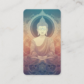 Serene Meditating Buddha Mandala - Spiritu Business Card