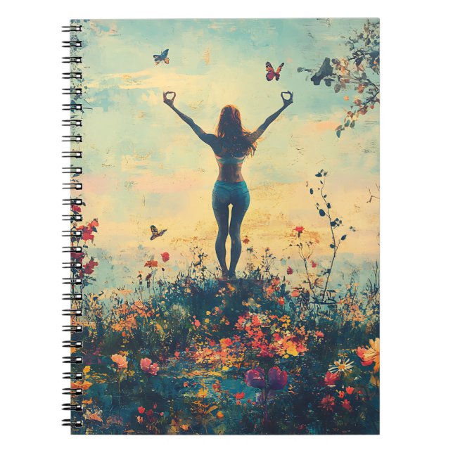 Serene Meditation at Sunrise (1) Notebook (Front)