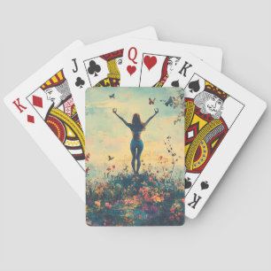 Serene Meditation at Sunrise (1) Playing Cards