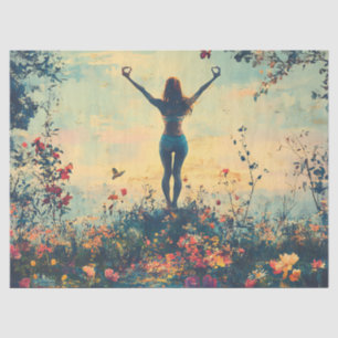 Serene Meditation at Sunrise (1) Tissue Paper