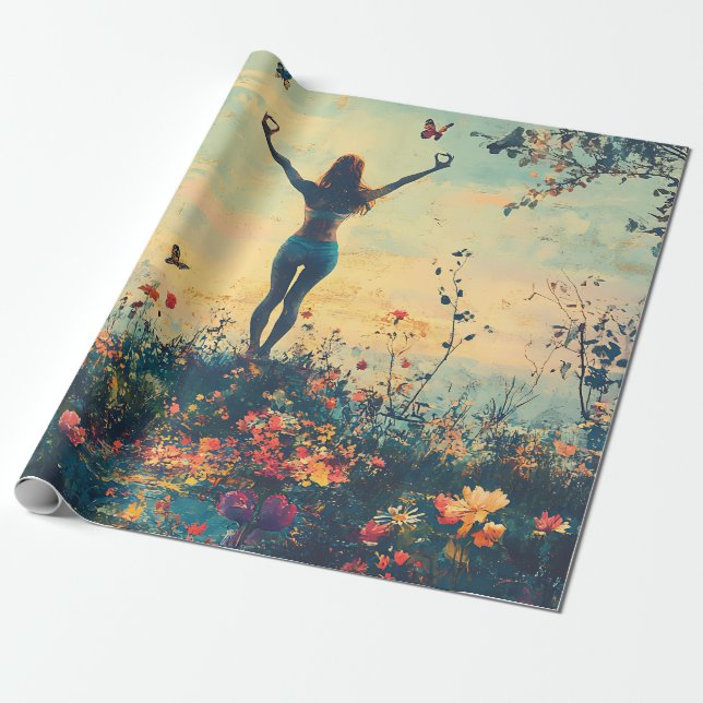 Serene Meditation at Sunrise (1) Wrapping Paper (Unrolled)