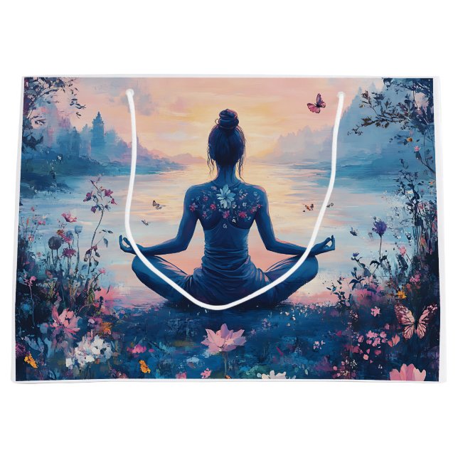 Serene Meditation at Sunrise (2) Large Gift Bag (Front)