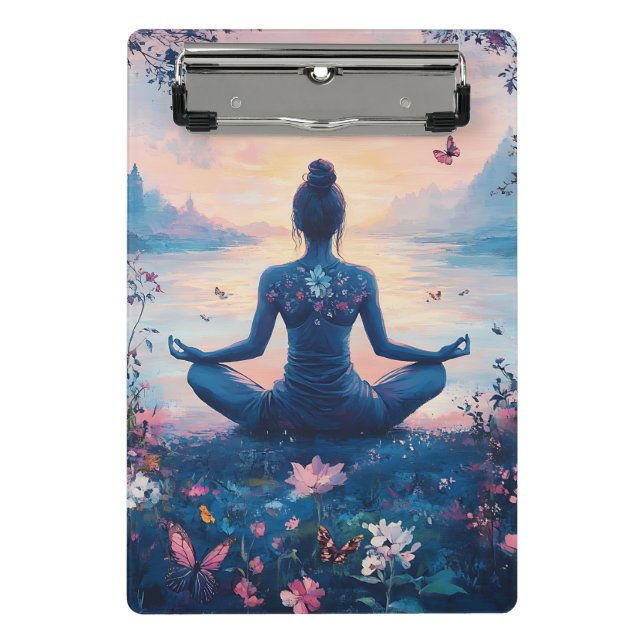 Serene Meditation at Sunrise (2) Mini Clipboard (Front)