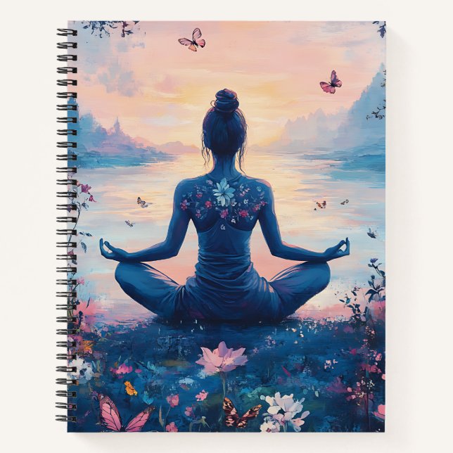 Serene Meditation at Sunrise (2) Notebook (Front)