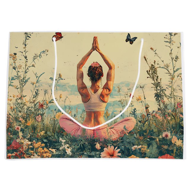 Serene Meditation at Sunrise (3) Large Gift Bag (Front)