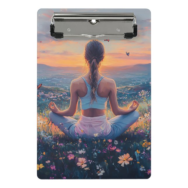 Serene Meditation at Sunrise (4) Mini Clipboard (Front)