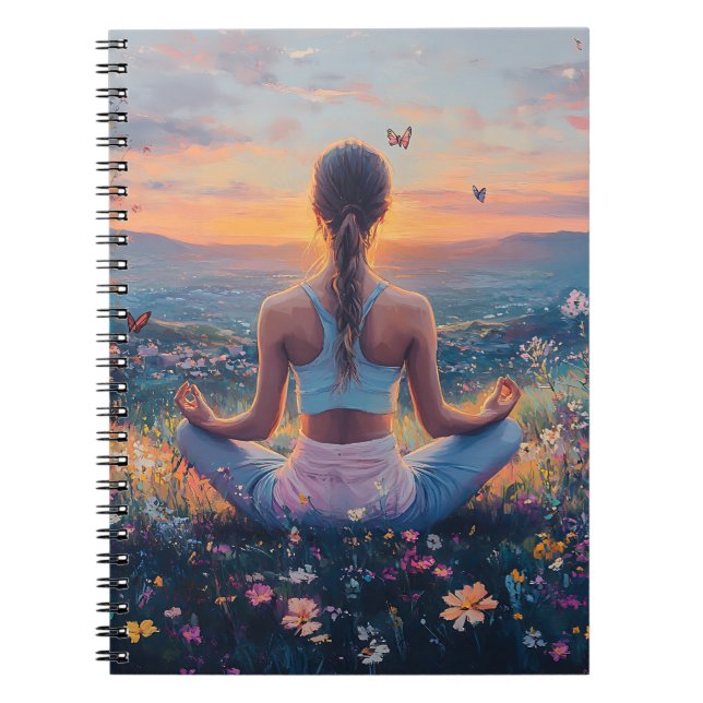 Serene Meditation at Sunrise (4) Notebook (Front)