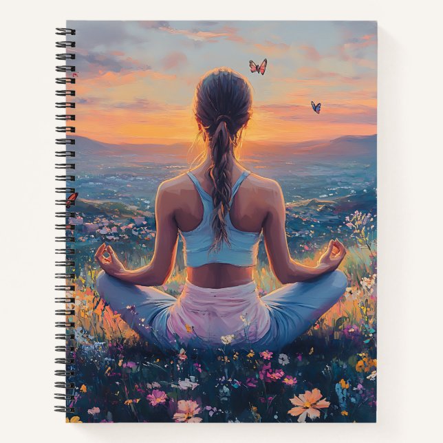 Serene Meditation at Sunrise (4) Notebook (Front)